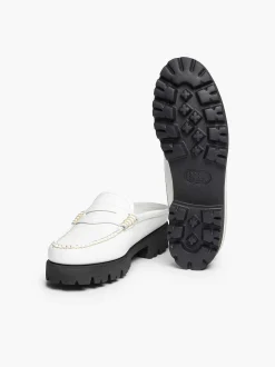 Discount G.H.BASS Weejuns 90S Penny Slides White
