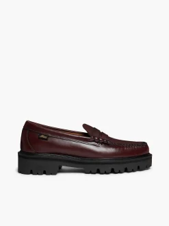 Outlet G.H.BASS Weejuns Super Lug Larson Penny Loafers Wine
