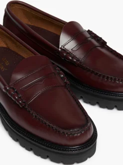 Outlet G.H.BASS Weejuns Super Lug Larson Penny Loafers Wine