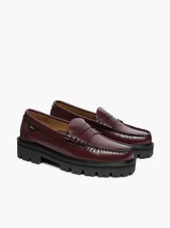 Outlet G.H.BASS Weejuns Super Lug Larson Penny Loafers Wine