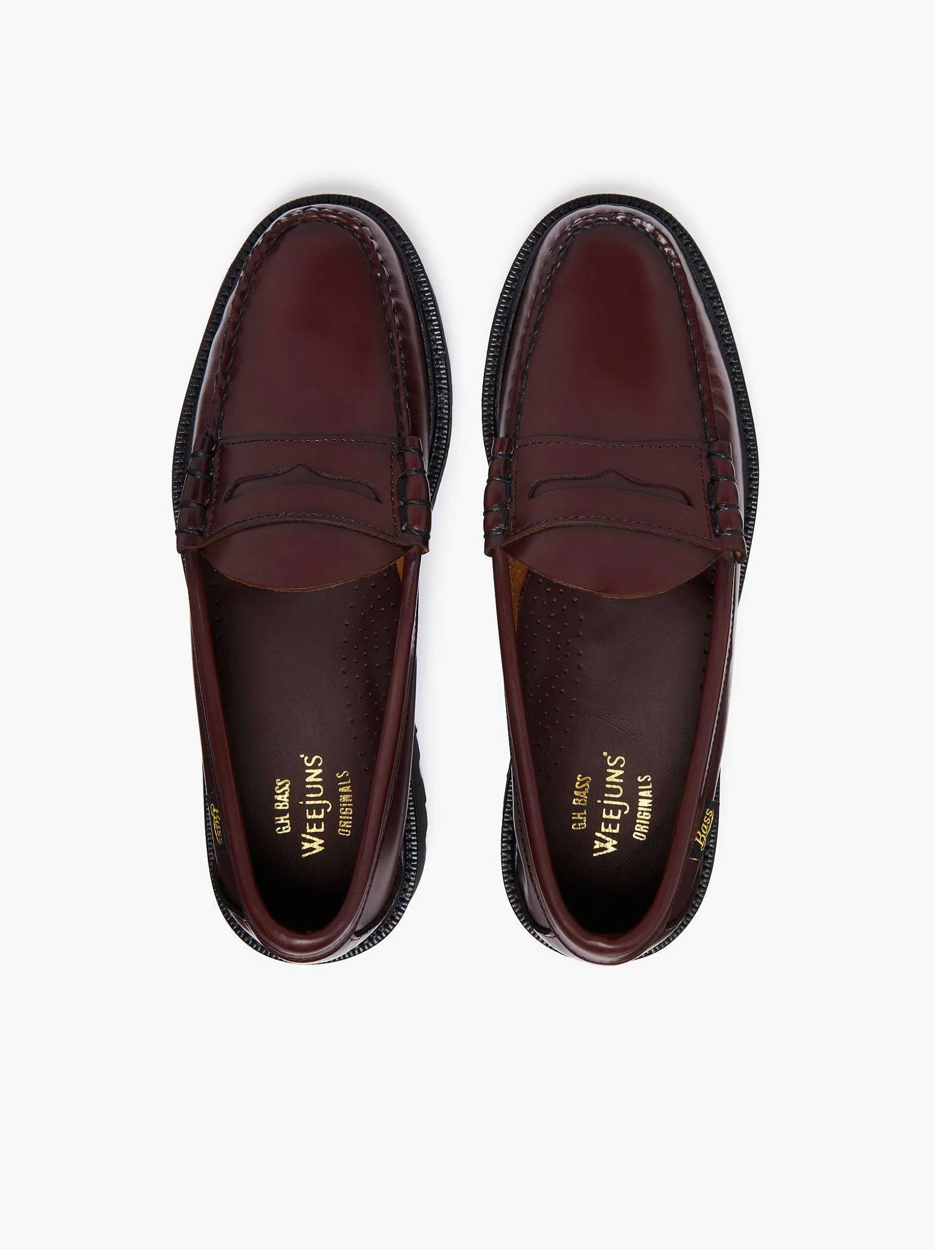Outlet G.H.BASS Weejuns Super Lug Larson Penny Loafers Wine