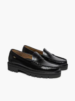 Sale G.H.BASS Weejuns Super Lug Larson Penny Loafers Black